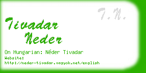 tivadar neder business card